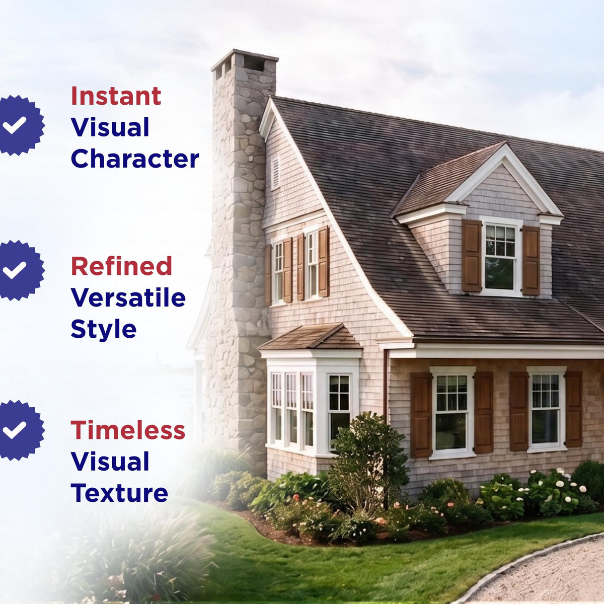 The Concho | Exterior Window Shutters | Raised Panel Shutter Style | Made in the USA with Extra Durable Extira Material