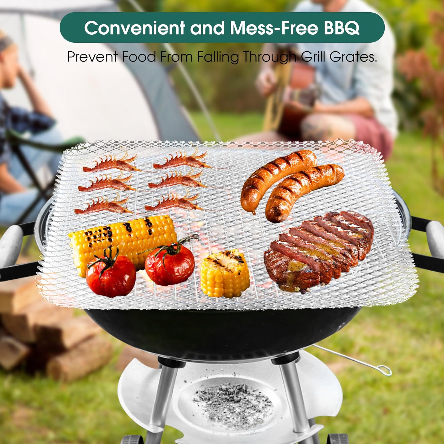 aglehome Grill Topper, Grill BBQ Disposable Grill Toppers, 10 Pack Grill Topper for Outdoor Grill Disposable Grilling Liners Prevent Food from Falling Through Grill Grates - 15.3x12 Inch