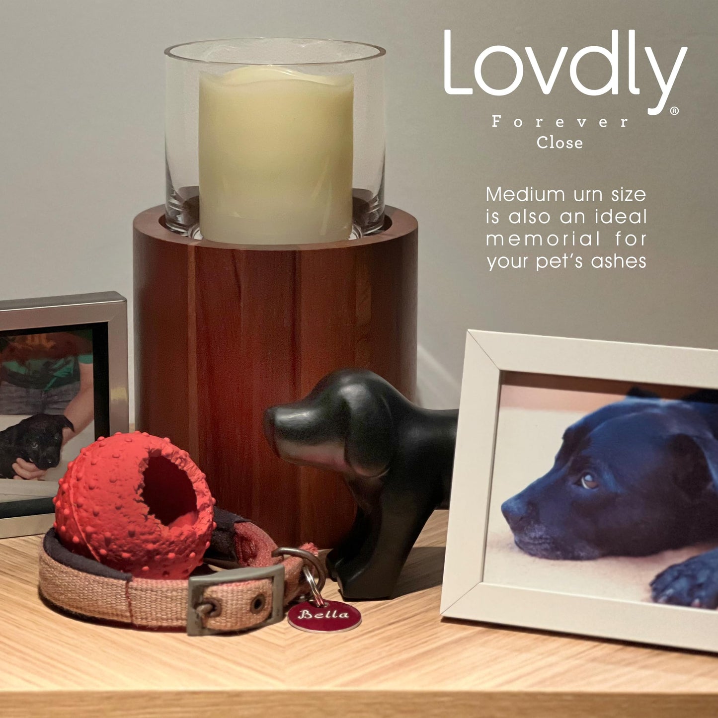 Lovdly Cremation Urn for Human Ashes | Keepsake Urns for Cremation Ashes | Decorative Urn Made from Premium Wooden Base with Glass Top & Flameless LED… (Wood, Medium Acacia)