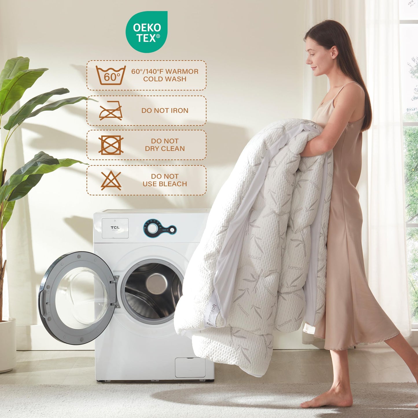 PRIMESOFT 100% Waterproof King Size Mattress Topper, Thick Pillow Top Mattress Pad，Up to 21 Inch Deep Pocket,Soft Breathable Mattress Pad for Back Pain, Protector Cover(White)