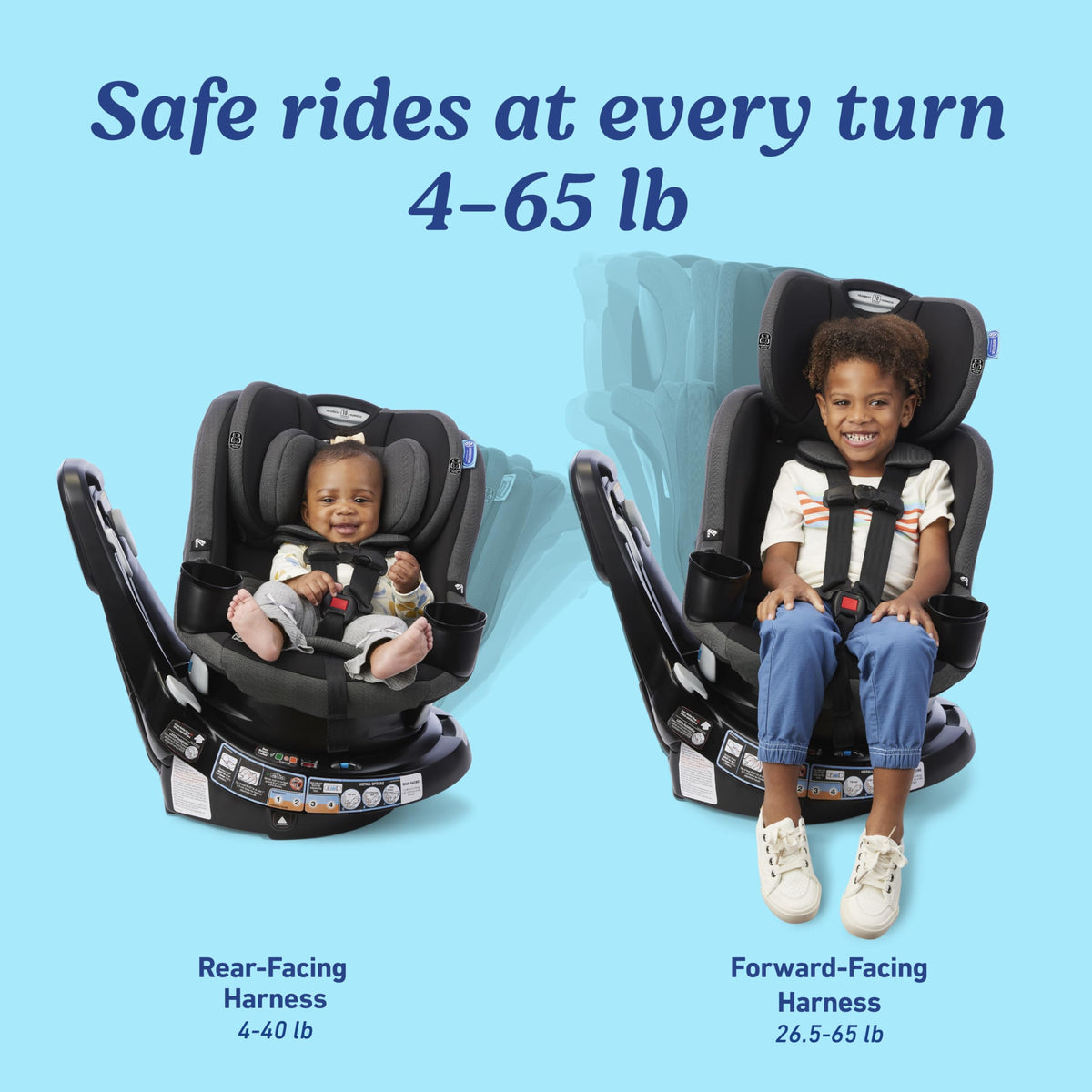 Graco EasyTurn 360 2-in-1 Rotating Convertible Car Seat, Cyran