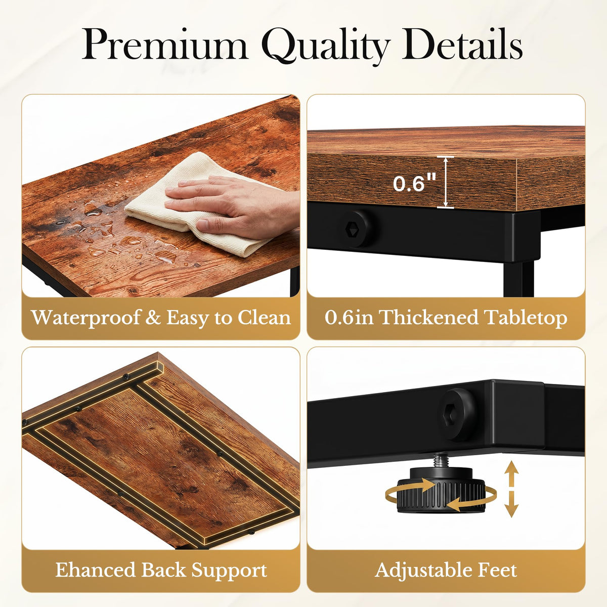 SUPER DEAL Nesting Tables Set of 3, Industrial C Shaped End Table Stackable Coffee Table Heavy Duty Metal Frame for Small Space, Living Room, Bedroom, Side Table Tray for Laptop Snack, Rustic Brown