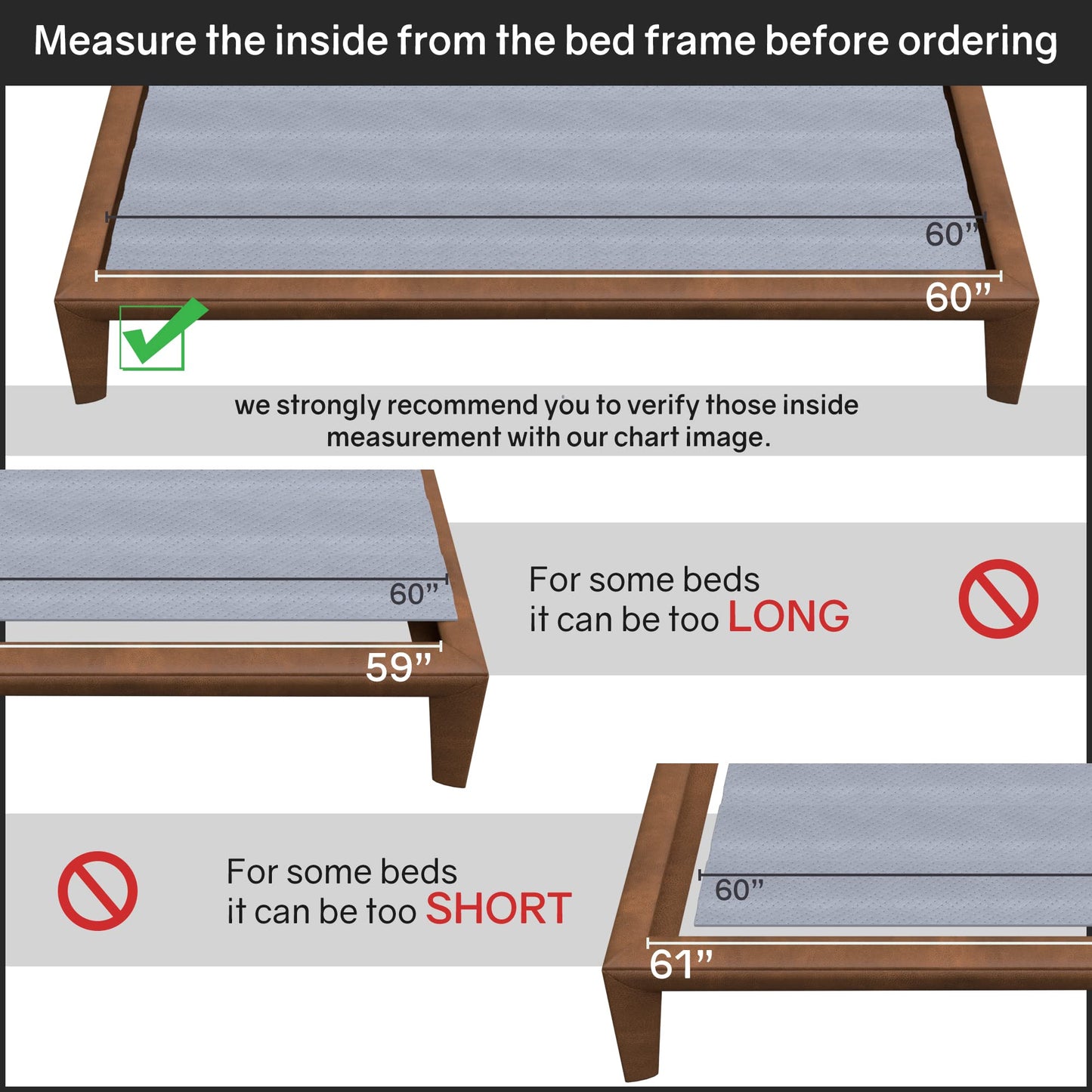 Greaton, 0.75-Inch Heavy Duty Horizontal Wooden Bunkie Board/Bed Slats, 78" x 60", Grey