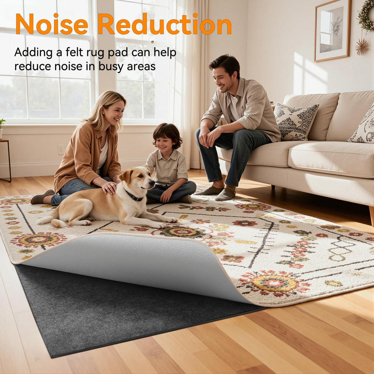 Songrey 8'x10' Non‑Slip Rug Pad, 1/8" Thick Cushioned