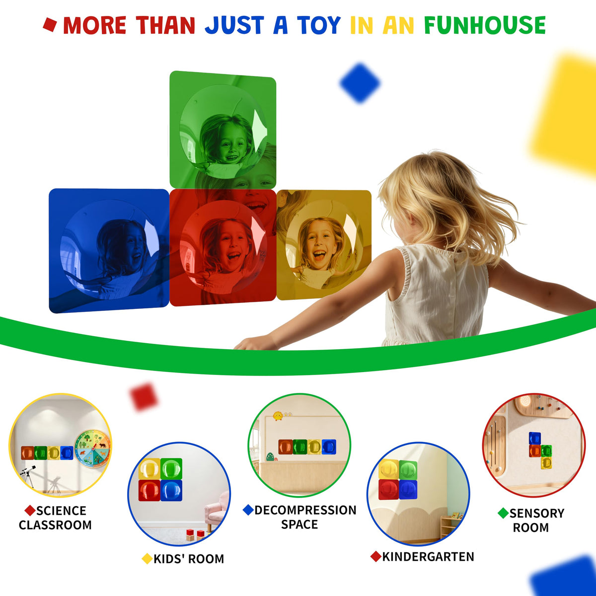 Whimtoyland 4PCS Sensory Mirror for Kids, Gift for Autistic Boys & girls