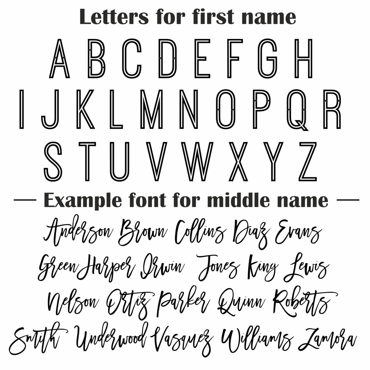 First and Middle Name Signs for Nursery Wooden Name Signs for Kids Room Personalized Name Sign