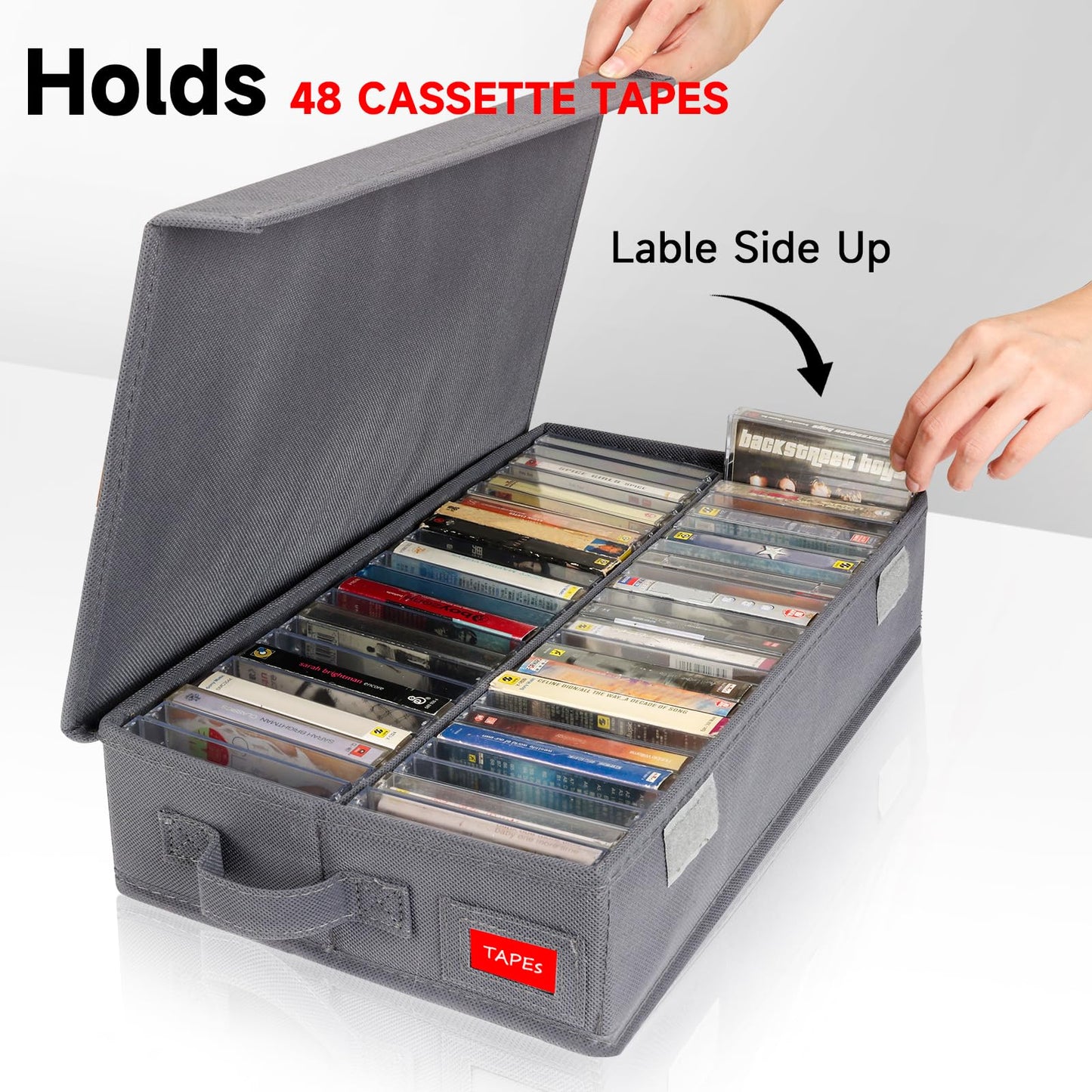 NUSWOR Upgrades Cassette Tape Storage Box - 3Pack - Grey