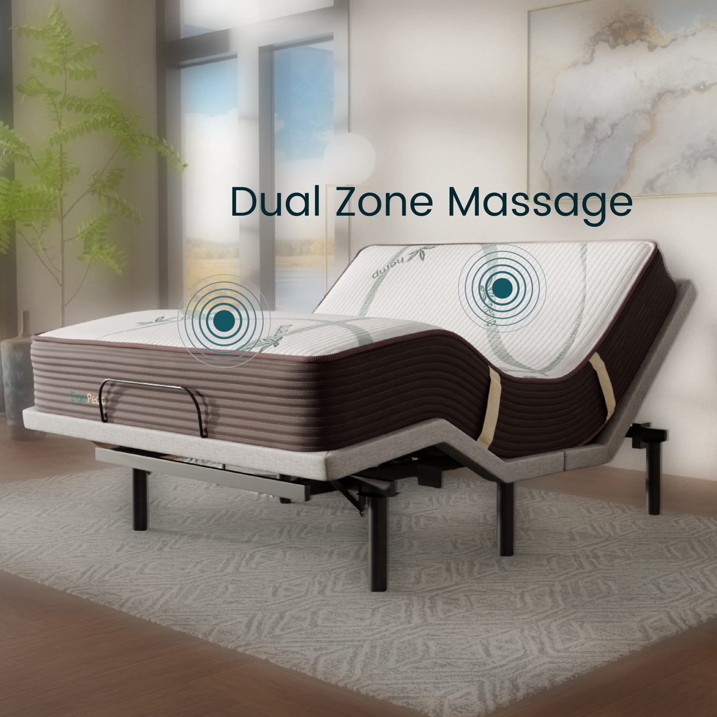 ERGO-Pedic, CoreLift + Massage Comfort Lounger, Adjustable Bed Base with Zero Gravity and Anti-Snore, Cal King