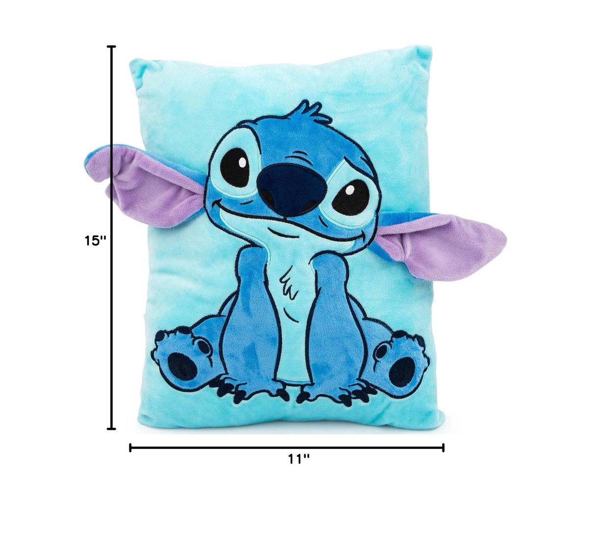 Jay Franco Disney Lilo & Stitch 3D Snuggle Pillow - Super Soft – Measures 15 Inches (Official Disney Product)