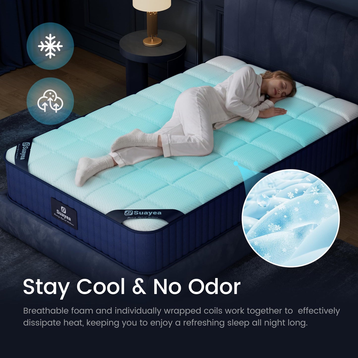 Twin XL Mattress, 8 inch Hybrid XL Twin Mattress in a Box, Twin XL Memory Foam Mattress Cooling Gel with Pocket Springs, Hotel Luxury Mattress Twin XL for Pressure Relief, CertiPUR-US, Medium Firm