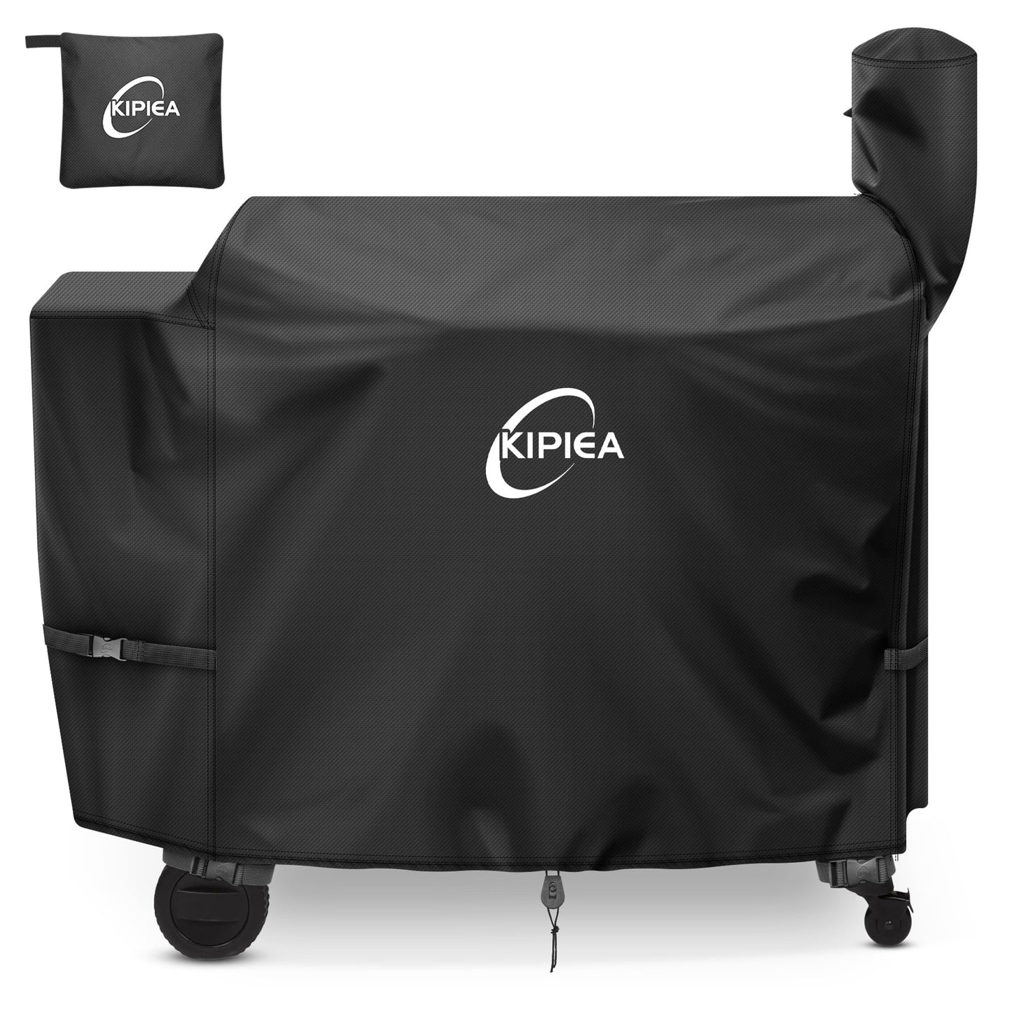 Kipiea 600D Heavy Duty Grill Cover for Traeger Pro 34 & 780 Series, Waterproof Wood Pellet Smoker Cover with Windproof Buckles, Pellet BBQ Grill Covers for Outside Anti-UV, No Tear, No Fading