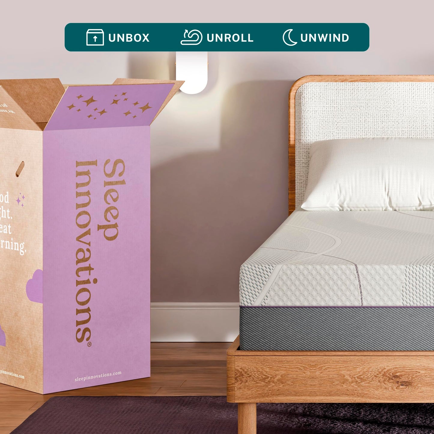 Sleep Innovations Shiloh 12 Inch Green Tea Memory Foam Mattress, Twin Size, Bed in a Box, Medium Feel