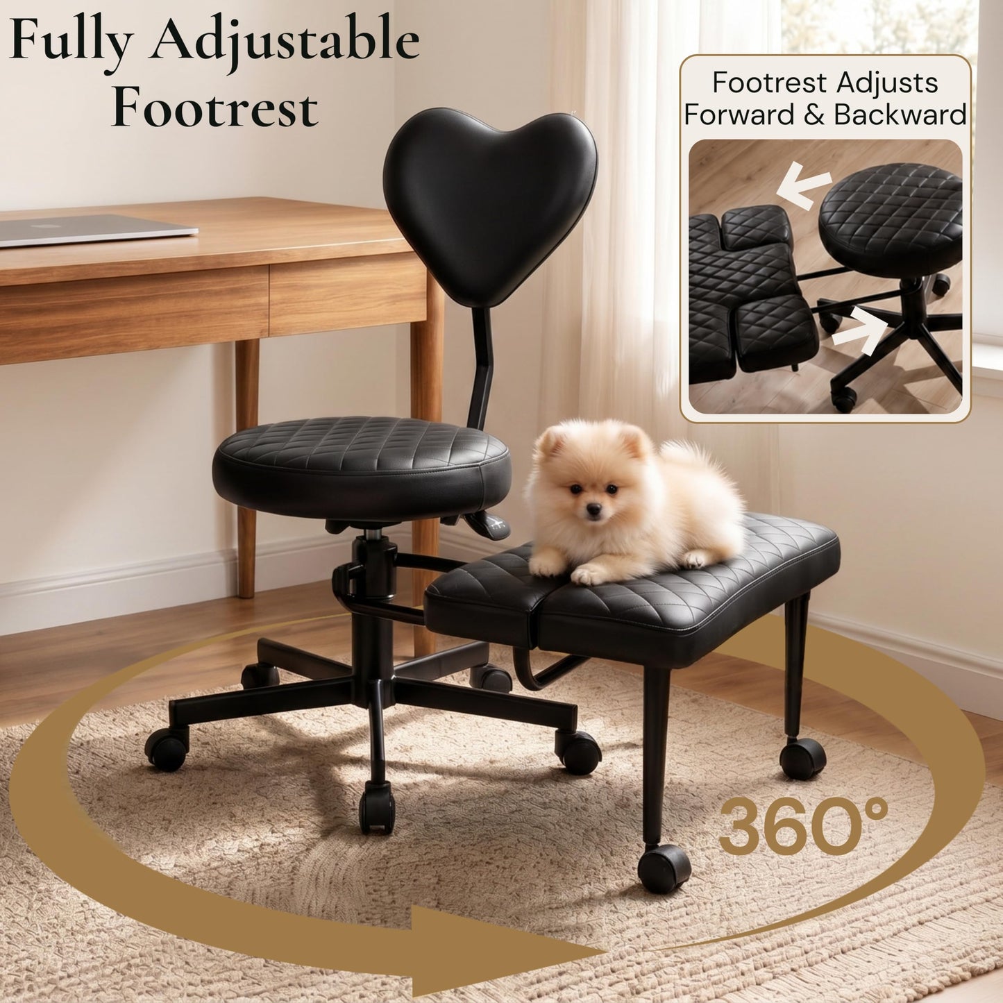 NYPOT Kneeling Chair with Back Support Criss Cross with Foot Rest & Wheels