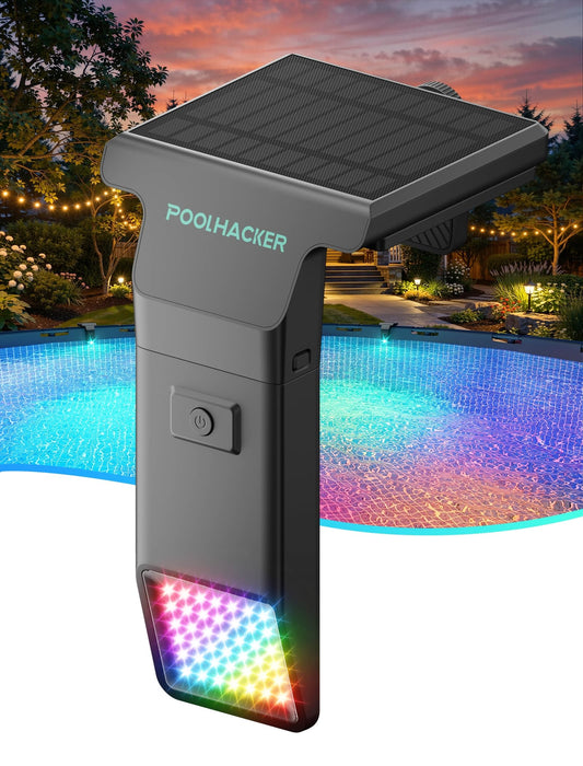 Solar Pool Lights for Inground & Above Ground Pool, 10-Color 4-Mode LED Pool Lights, Underwater Swimming Pool Lights with Timer, Submersible Pool Lights with Remote, Waterproof Design (Black, 1 Pack)
