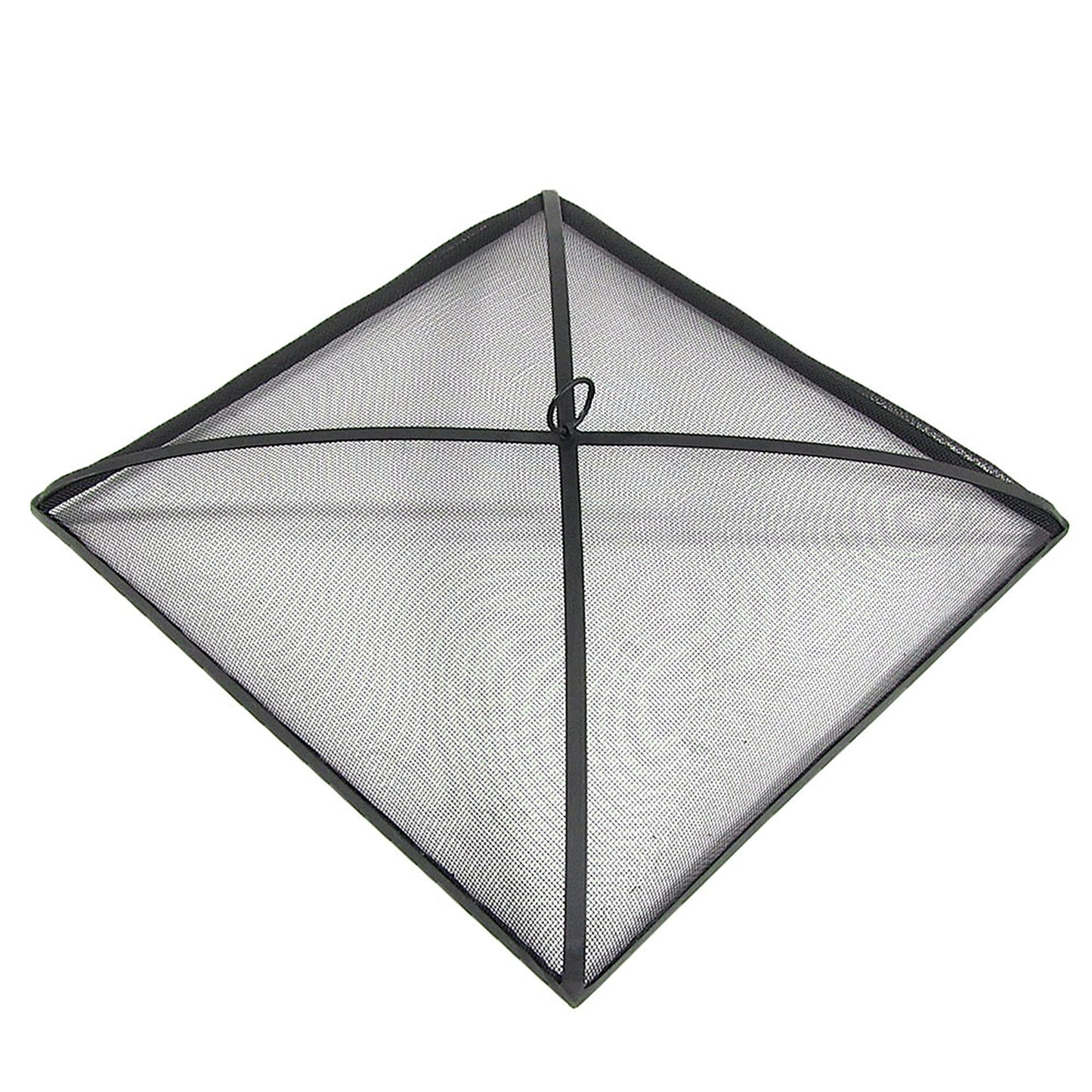 Sunnydaze Heavy-Duty Steel Mesh Fire Pit Spark Screen Cover - Outdoor Fire Pit Screen Cover - Square - Black - 24-Inch