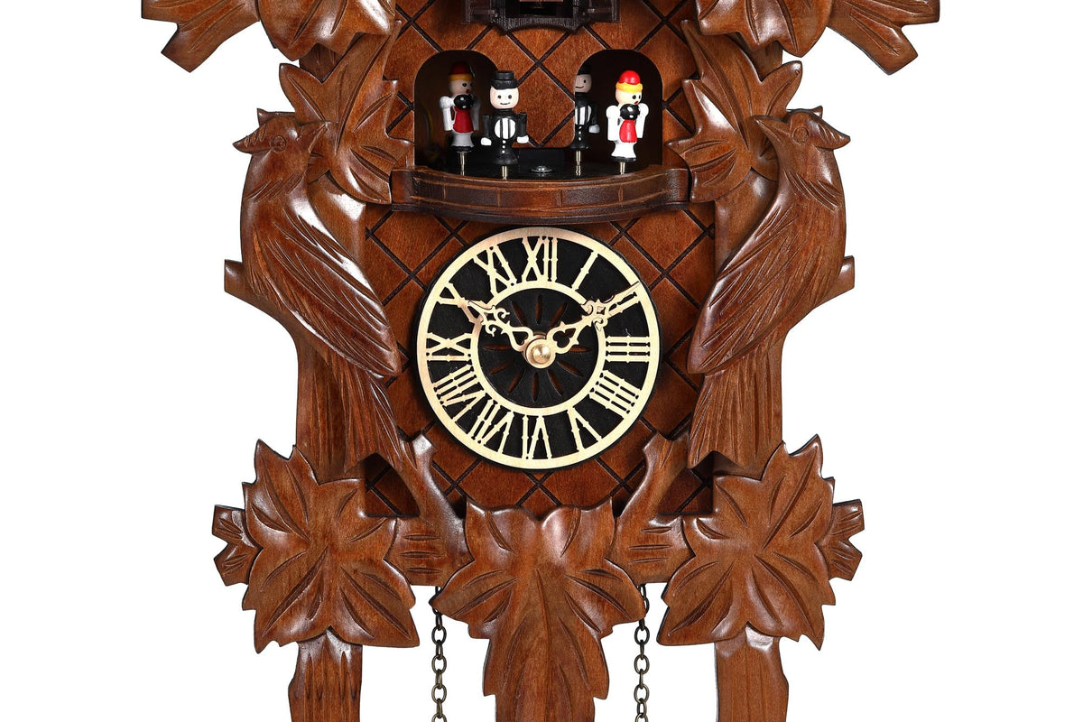 Kintrot Cuckoo Clock, Hand-Carved Wooden Antique Clock for Wall 11.1"x25.8"