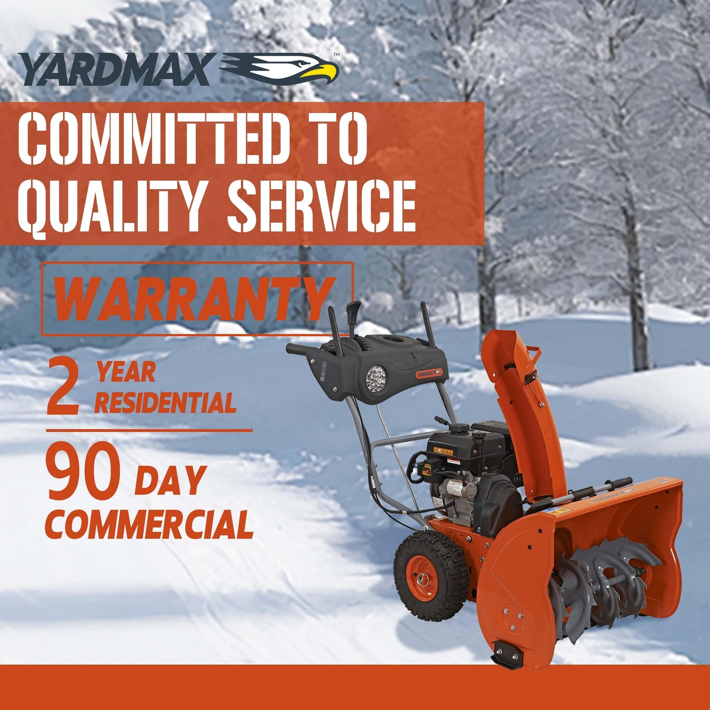 YARDMAX YB6770 26 in. 212 cc Two-Stage Self-propelled Gas Snow Blower with Push-Button Electric Start and Headlight