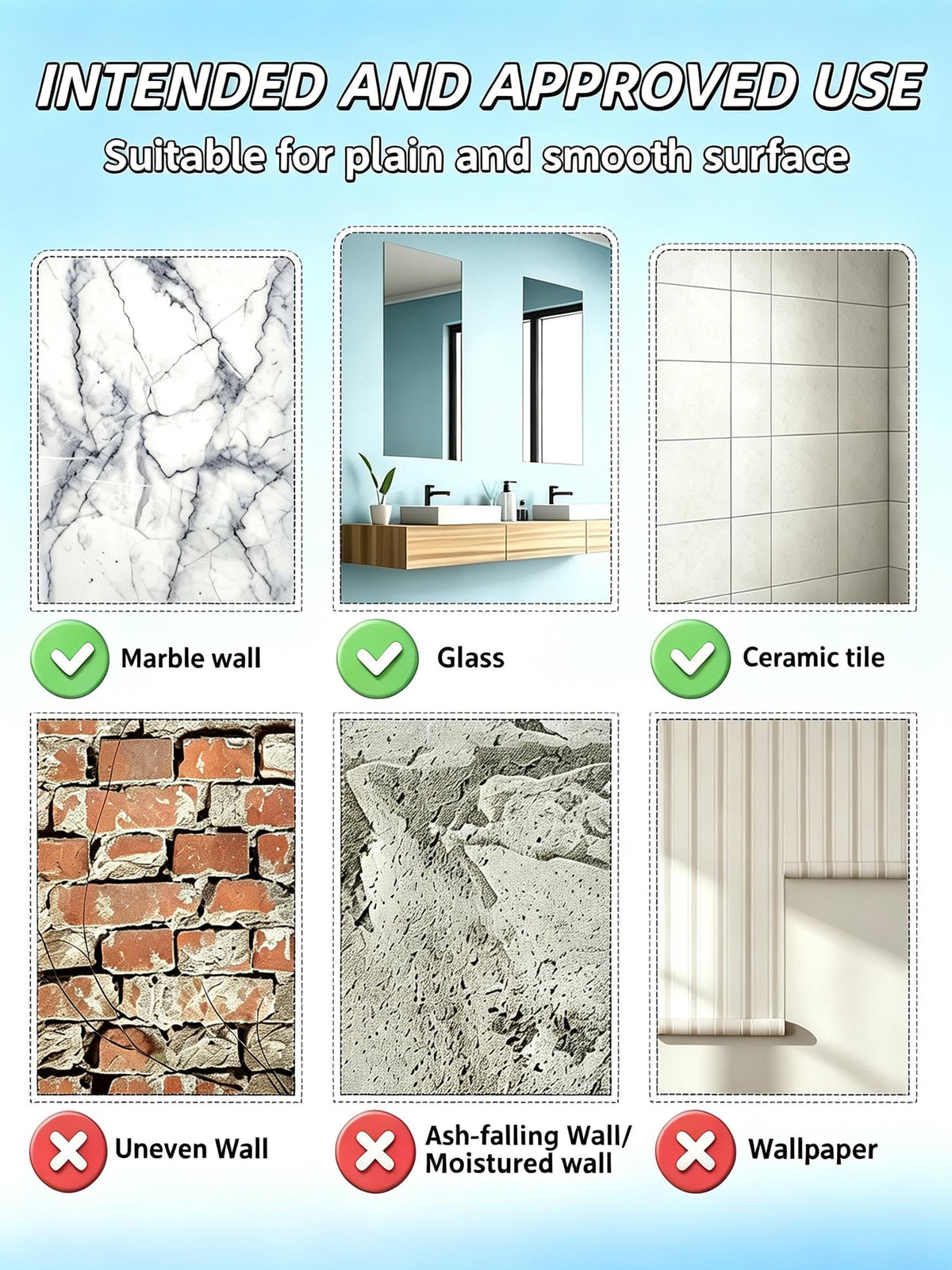 Shower Mirror for Shaving,(1 Pcs 11x8 Inch) Shaving Mirror Holder NO-Drilling Waterproof, Small Wall Mounted Bathroom Accessories Camping Hanging Men