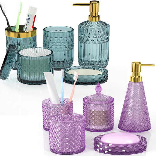 Modern Premium Blue and Purple Bathroom Accessory Set