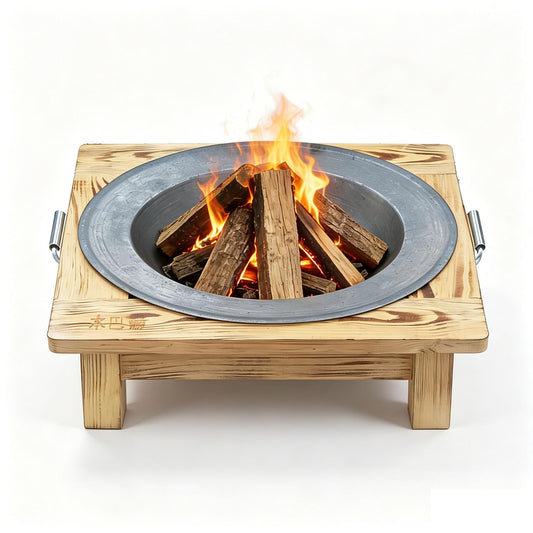 LANYANZI Tabletop Cast Iron Fire Pit, 20" Wood Burning Brazier