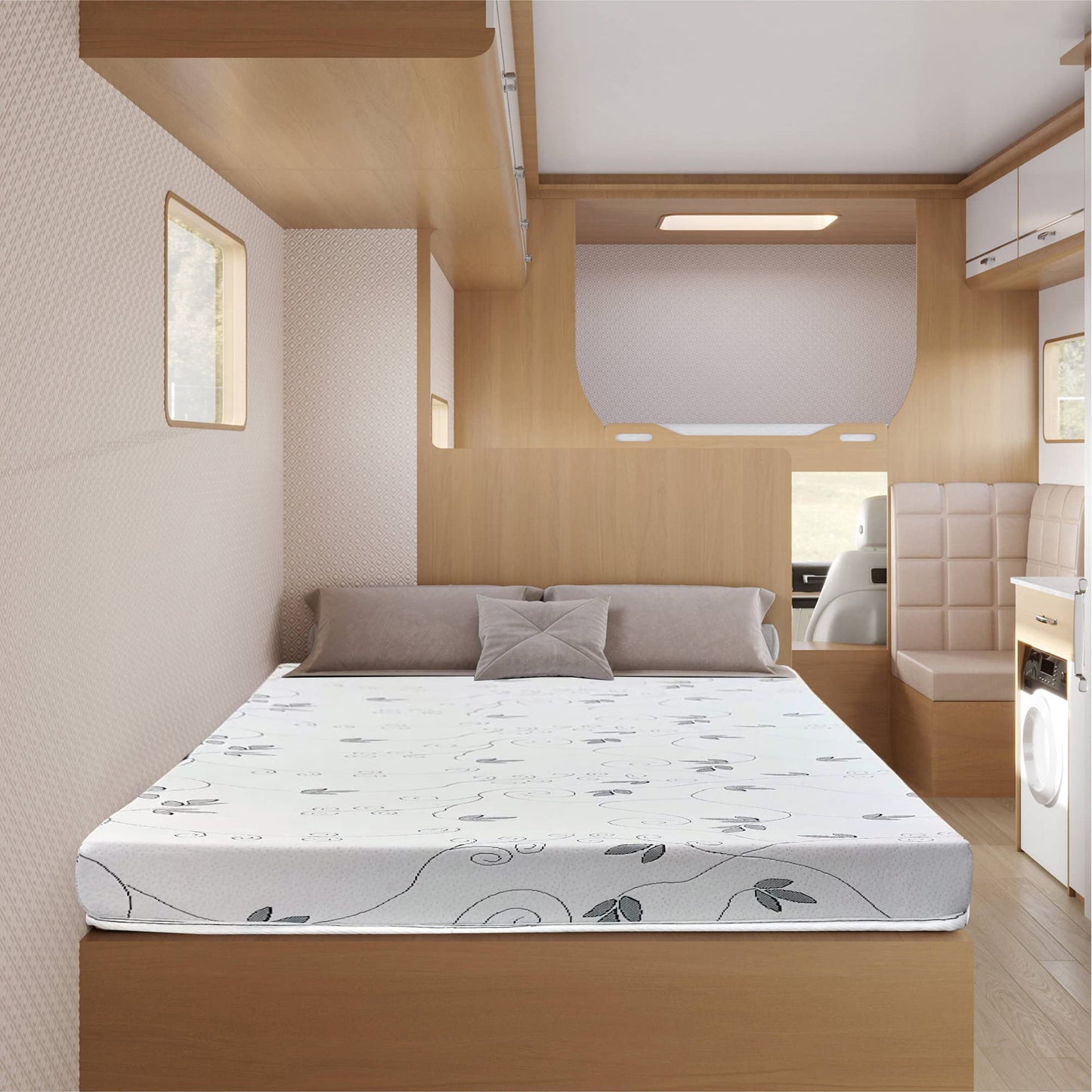 Greaton, 4-Inch High-Density Foam RV Mattress Replacement, Medium Firm, Good for Trailers, Camper Vans, Sofa Bed and Other Furniture Application, 80" x 30", White