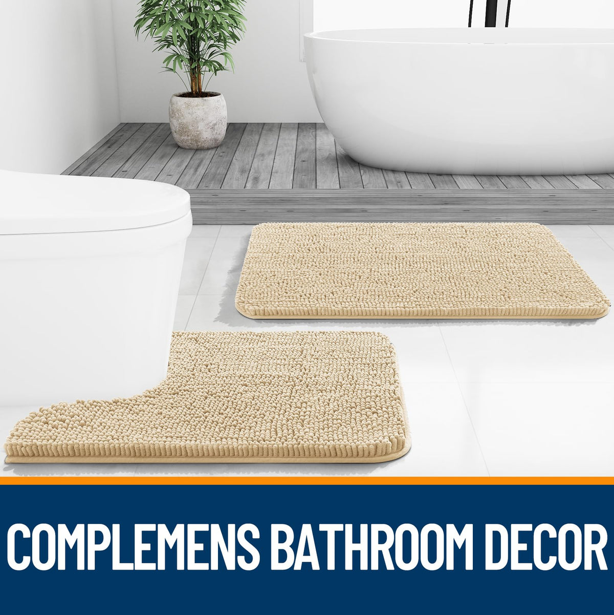 OLANLY Bathroom Rugs 30x20, Extra Soft Absorbent Chenille Bath Rugs