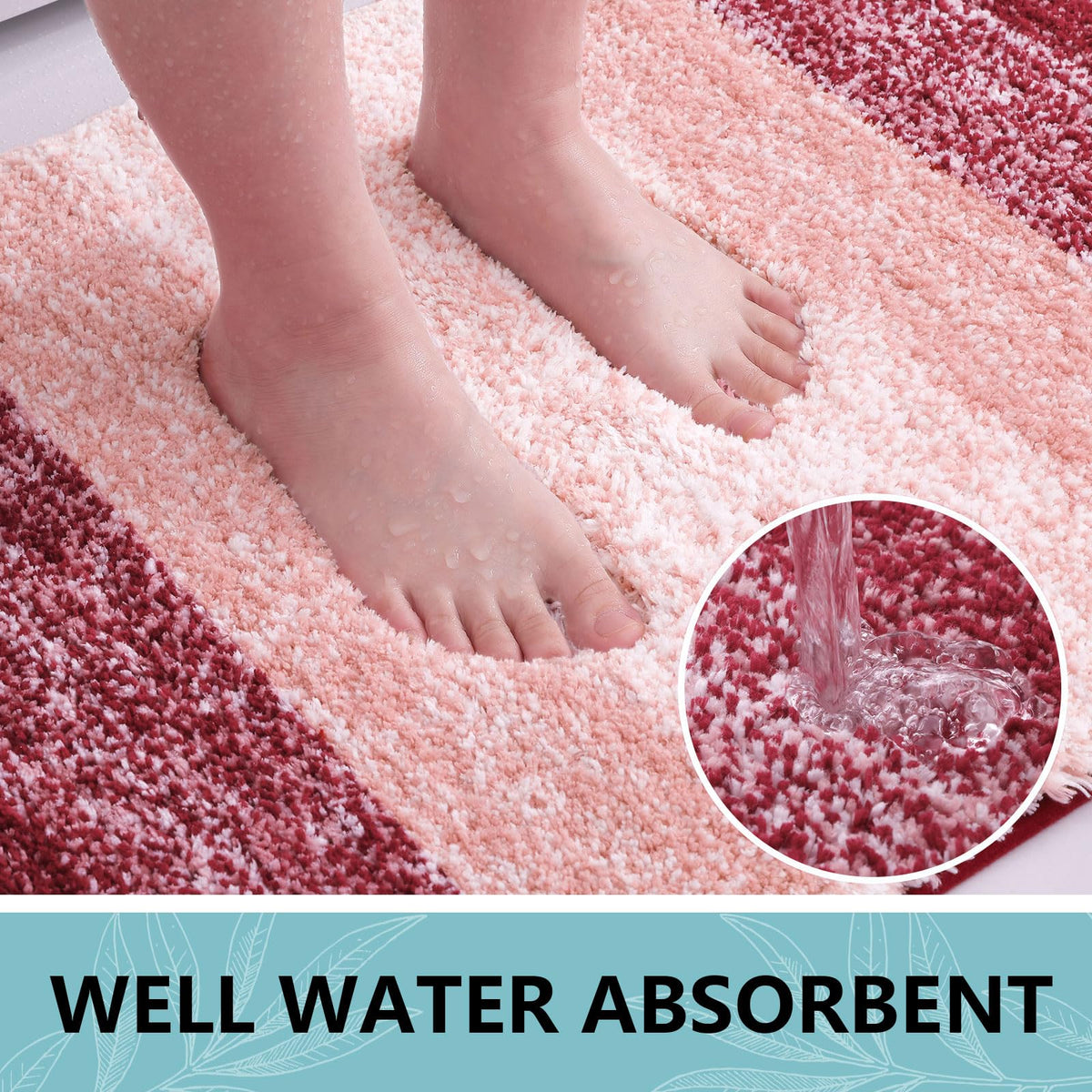 Arotive Microfiber U-Shaped Bathroom Rugs Sets 3 Piece, 24x16+30x20+24x20