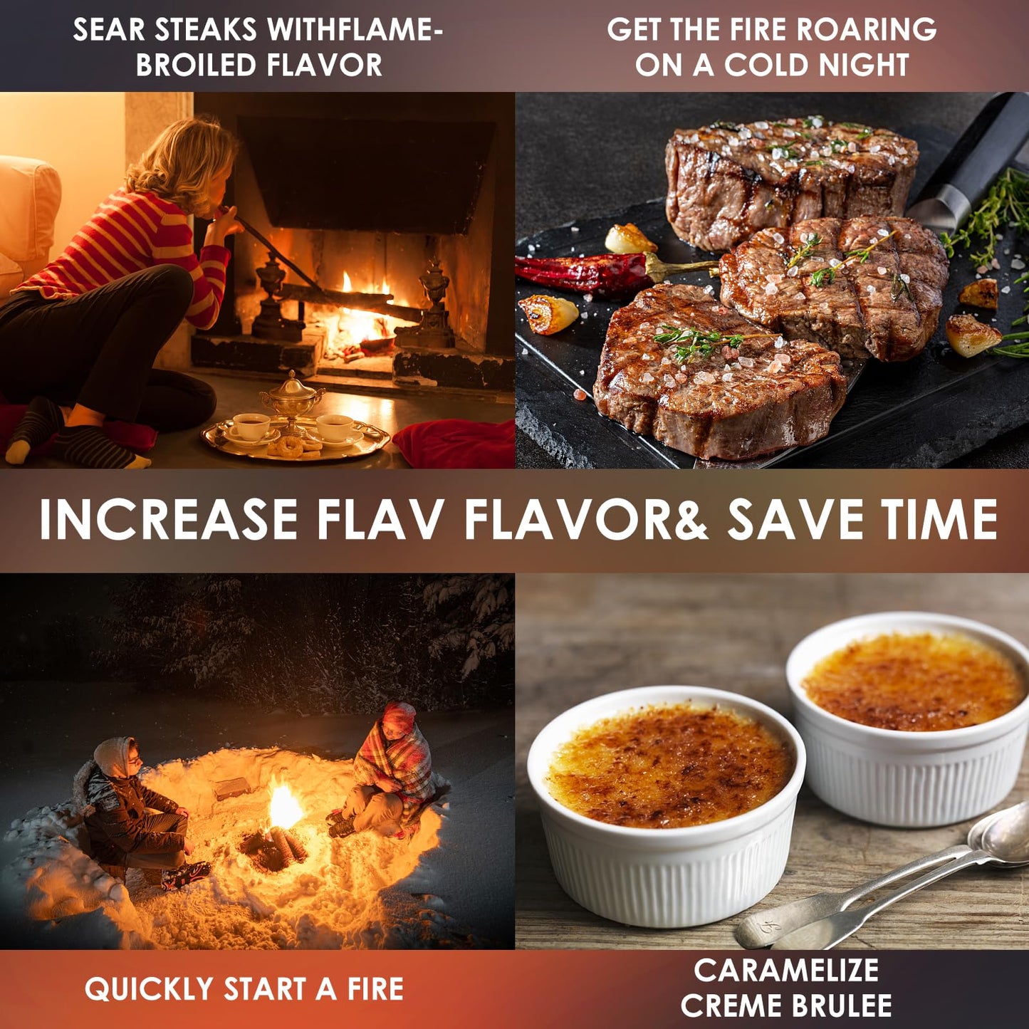Aboutool Propane Torch, Charcoal Starter Flame Thrower Sous Vide Cooking Torch with Igniter Searing Torch for BBQ Grill Campfire Starter (Propane Tank Not Included)