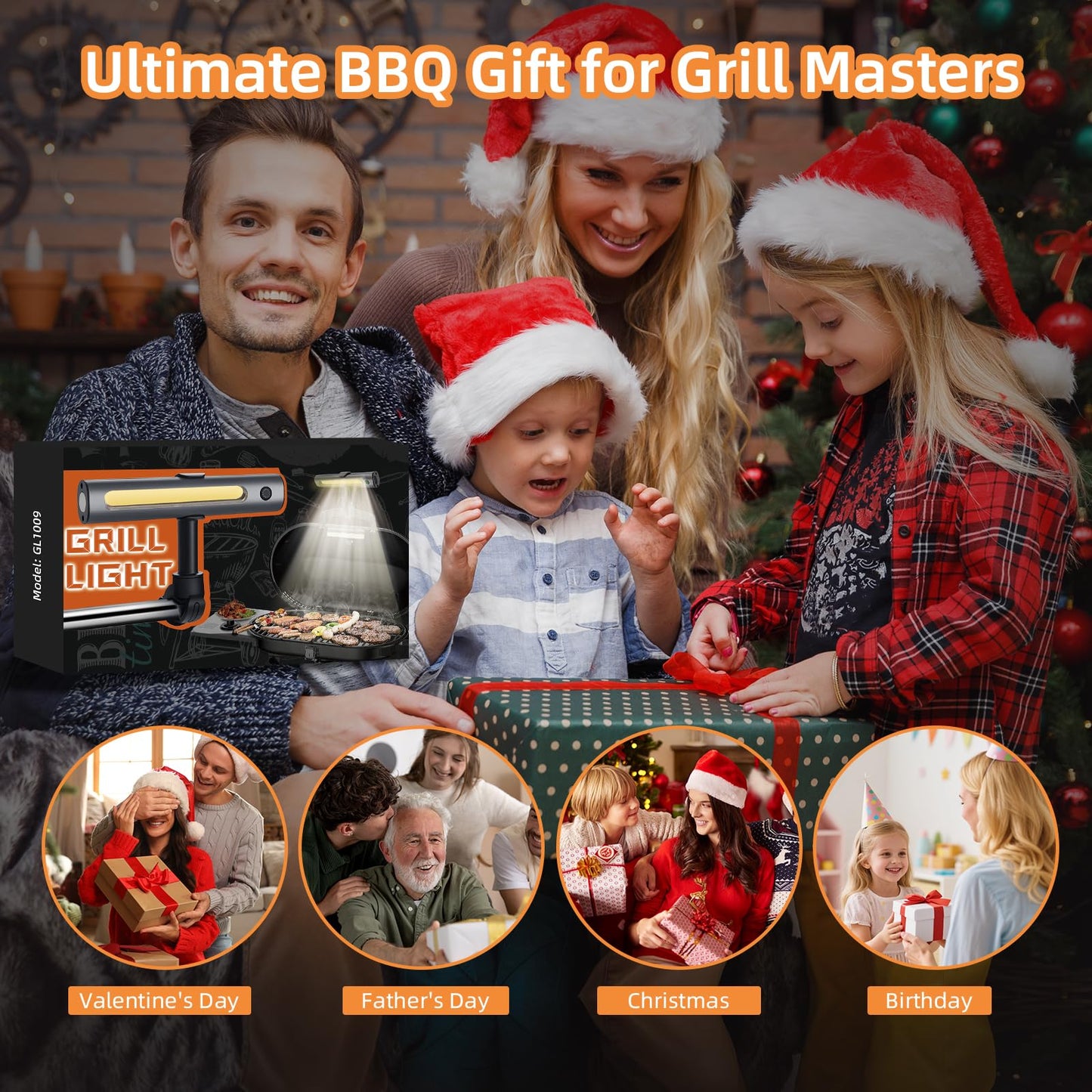 Barbecue Grill Light Designed for Blackstone & Weber Grill, Blackstone Griddle Accessories, Rechargeable LED Light for Outdoor, Grilling Accessories, Smoker BBQ Grilling Gift for Men Dad Him