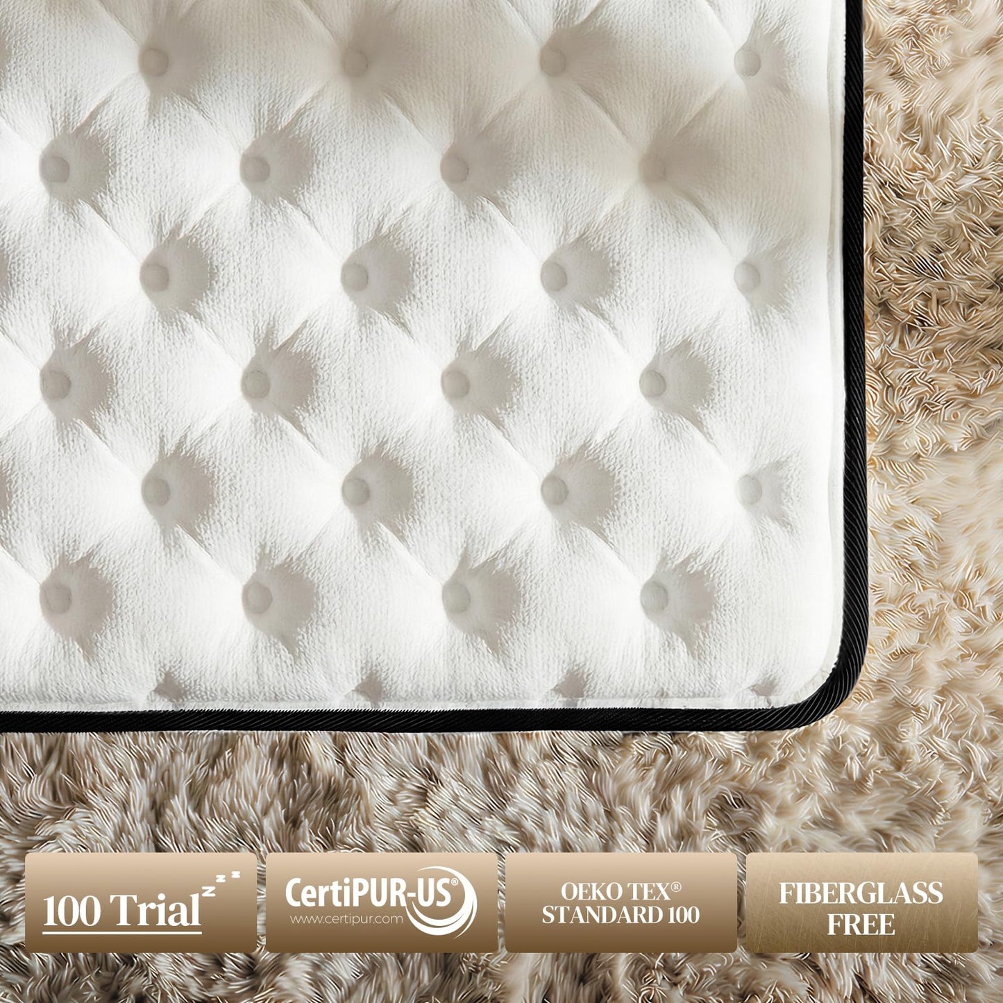 Queen Mattress 12 Inch,Medium Firm Hybrid Queen Size Mattress in a Box, Memory Foam with Individual Pocket Springs, Upgrade Zoned Support, Motion Isolation&Pressure Relief, CertiPUR-US