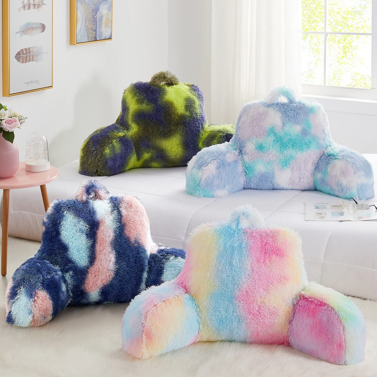 Bedriping Reading Pillow for Bed - Faux Fur
