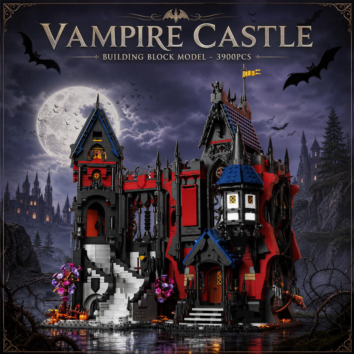 CSNRHG Building Blocks Set for Adults 3900 PCS Vampire Gothic Castle