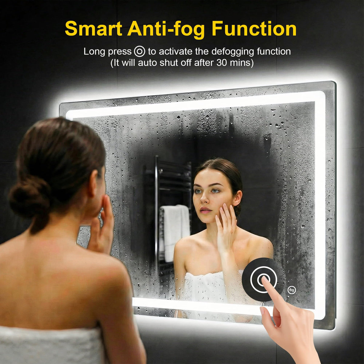 LED Bathroom Mirror with Lights, 30"x40" Lighted Vanity Mirror for Wall