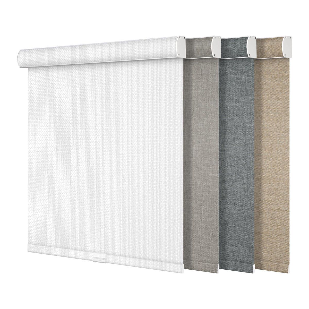 Boolegon Blackout Roller Shades for Windows, White, Custom Size