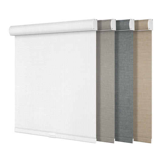 Boolegon Blackout Roller Shades for Windows, White, Custom Size
