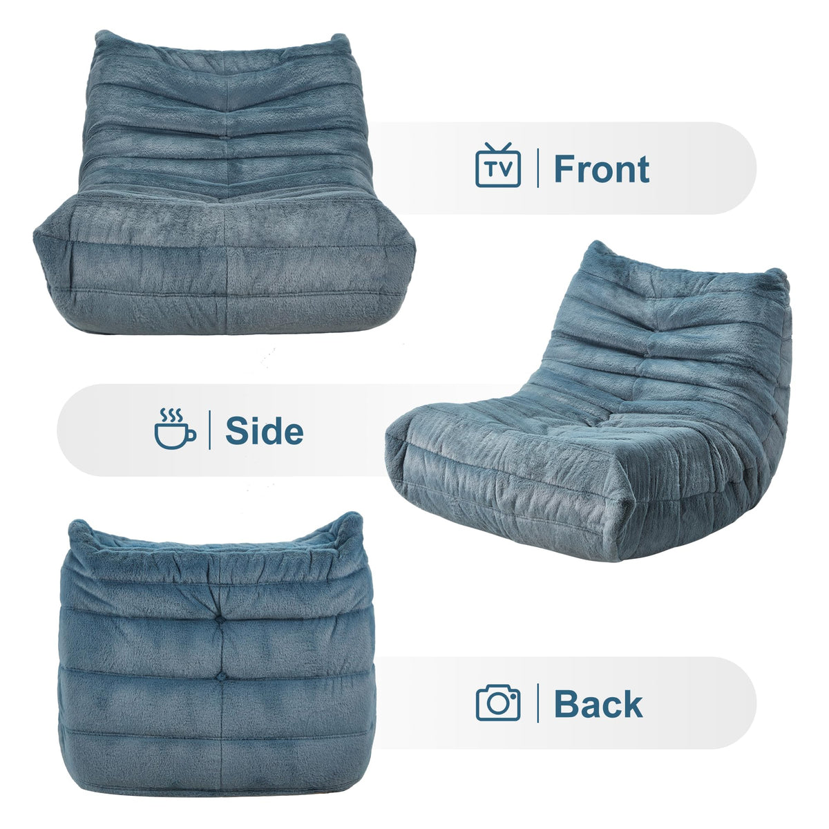 Hobestluk Big Bean Bag Chairs for Adults Fireside BeanBag Couch Togo Sofa