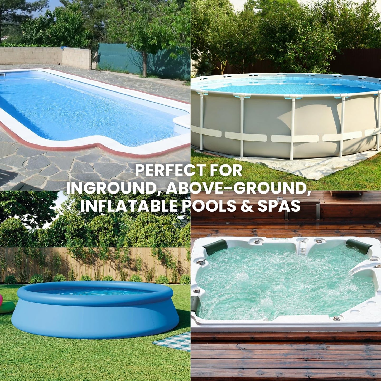 Poolvio 14" Ultra-Weighted Pool Vacuum Head with Wheels, Flexible Manual Pool Cleaner with Bottom Brushes & Swivel Handle for Deep Cleaning Inground Pools, 1.5" Hose Port (NO Pole & Hose)