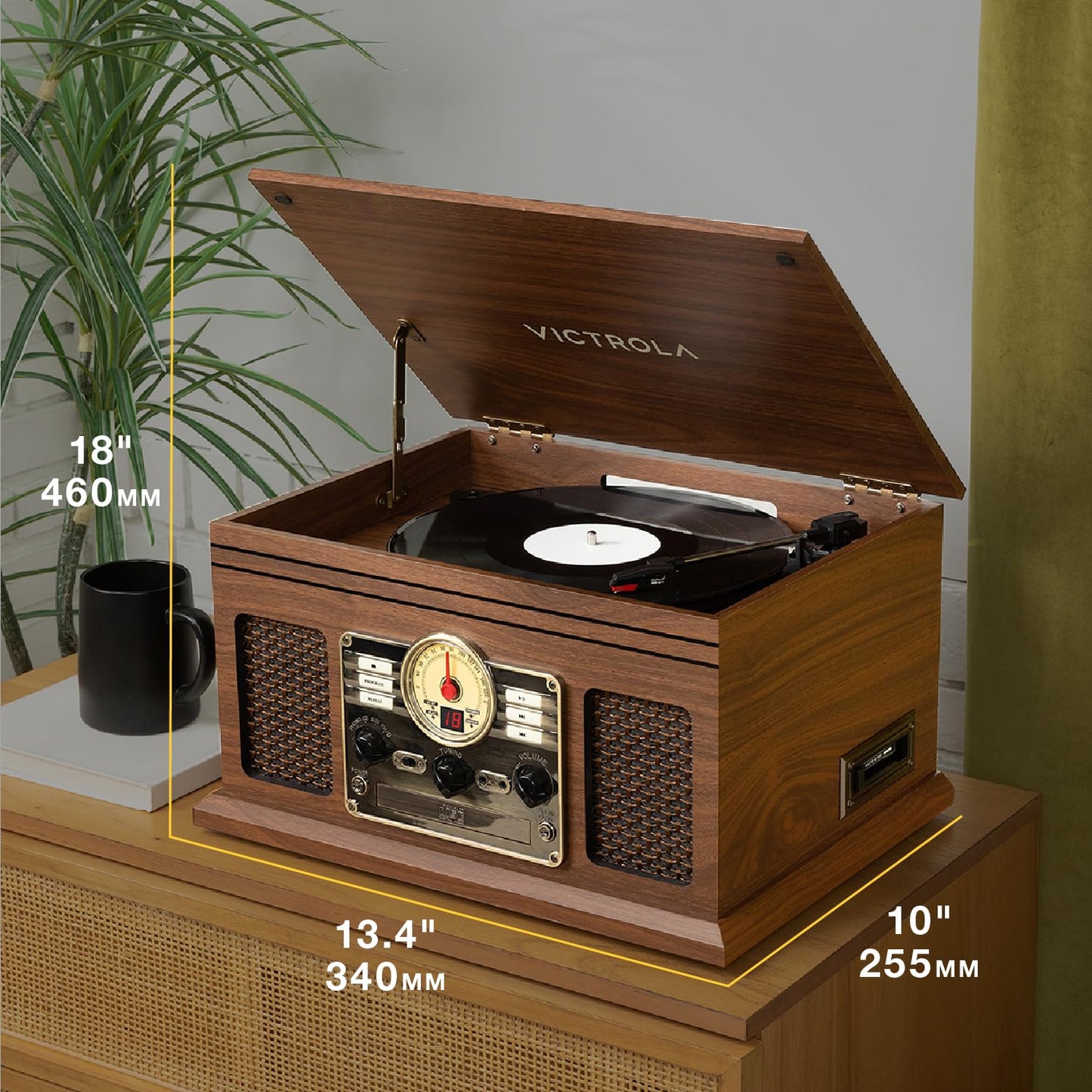 Victrola Quincy - 6-in-1 Bluetooth Record Player - Walnut
