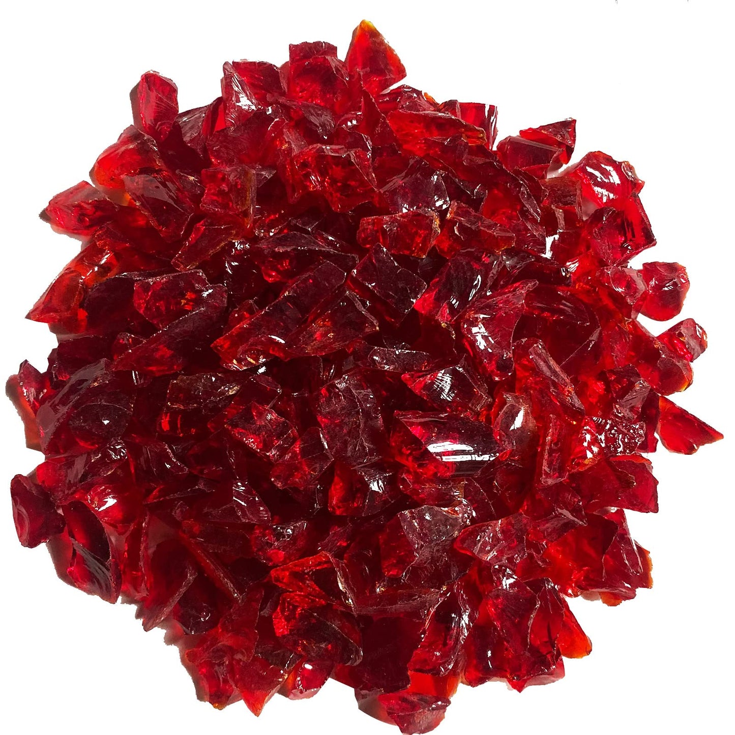 Jeejunye 2lb Red Glass Rock, Borken Dark Red Glass Pieces Irregular Fire Glass for Decorative Crafts Propane Fire Pit