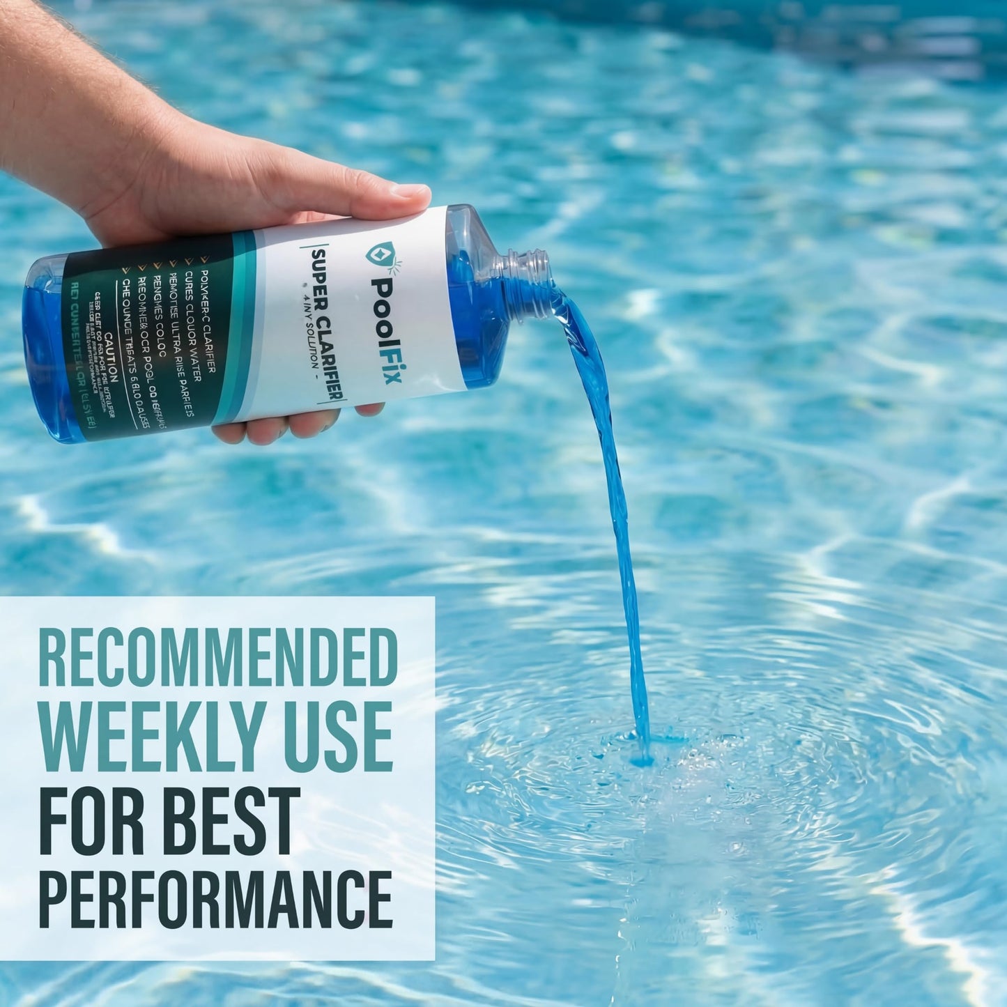 PoolFix 4-in-1 Pool & Spa Water Clarifier | Natural Eco-Friendly Water Treatment for Crystal Clear, Fresh & Balanced Pool & Spa Water | Made in USA (32oz)