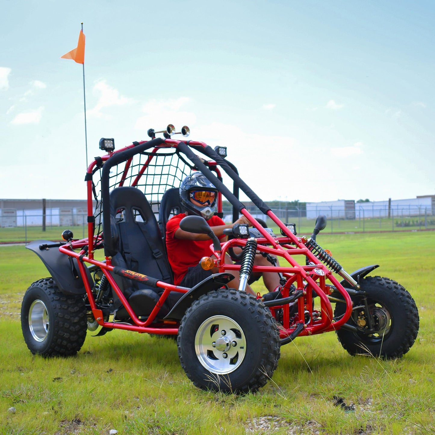 Massimo GKA 200 Go Kart, 169cc Engine, 10 HP, 35 MPH Top Speed, Independent Suspension, Adjustable Seats, Baja Lights, All-Terrain Tires, Adult Size for Ages 16+, Red