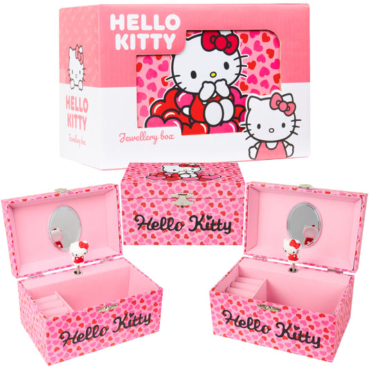 Get Trend Hello Kitty Sanrio Musical Jewelry Box for Girls Teens Women Kawaii Wind Up Music Box Jewelry Organizer Ring Holder Gifts for Women (Pink Hello Kitty)