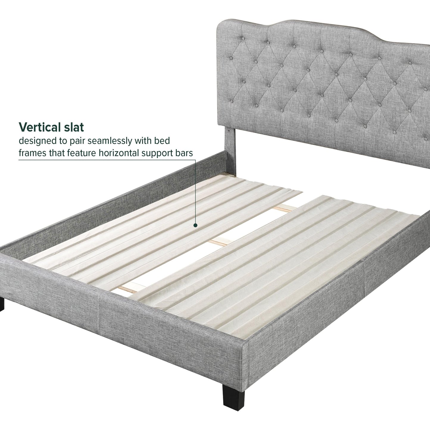 Zinus Compack Vertical Wood Slats, Box Spring Replacement, Full