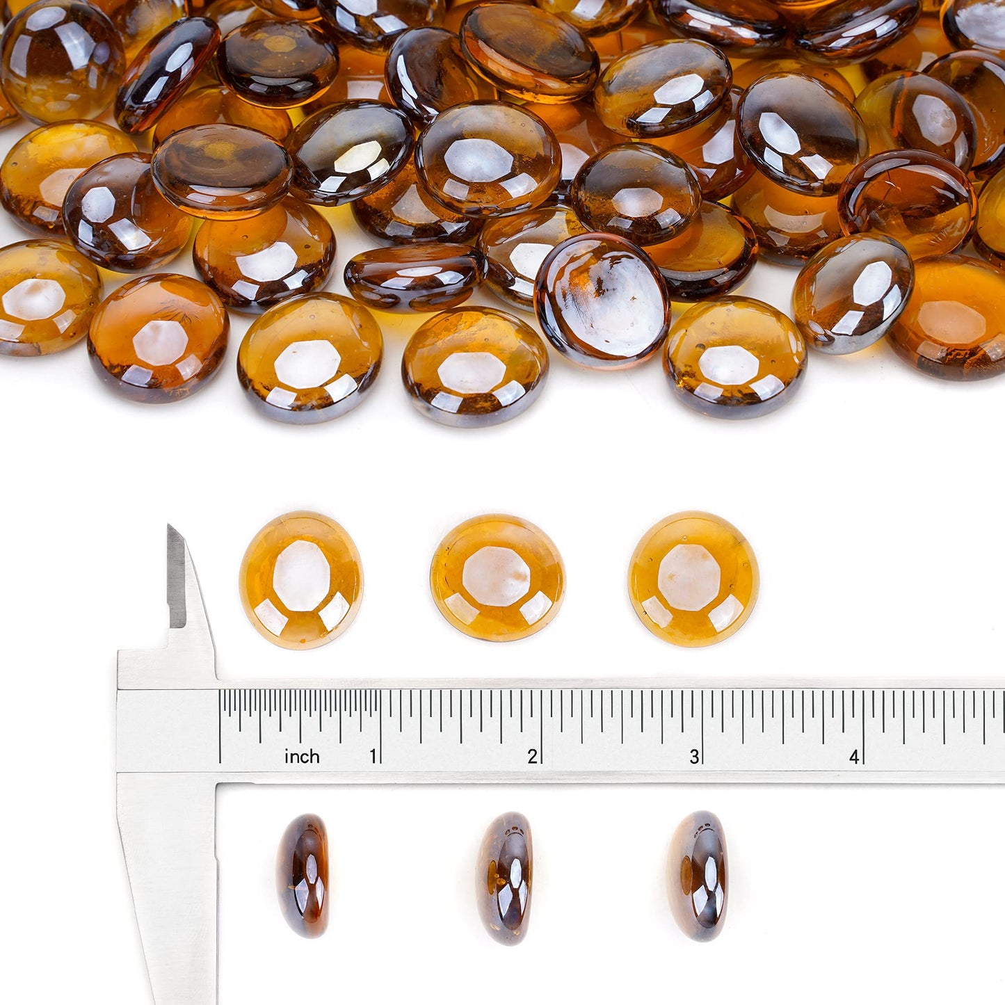 Stanbroil 10-Pound Fire Glass Beads, 1/2 inch Glass Drops, Caramel Luster