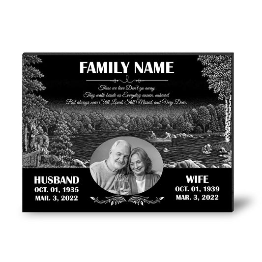 ADFSTONE 20x16 Double Headstones for Graves, Granite Memorial Plaque - Personalized Grave Markers, Headstones for Cemetery - Flat Head Stone Monuments, Memory Plaques for Loved Ones Lost