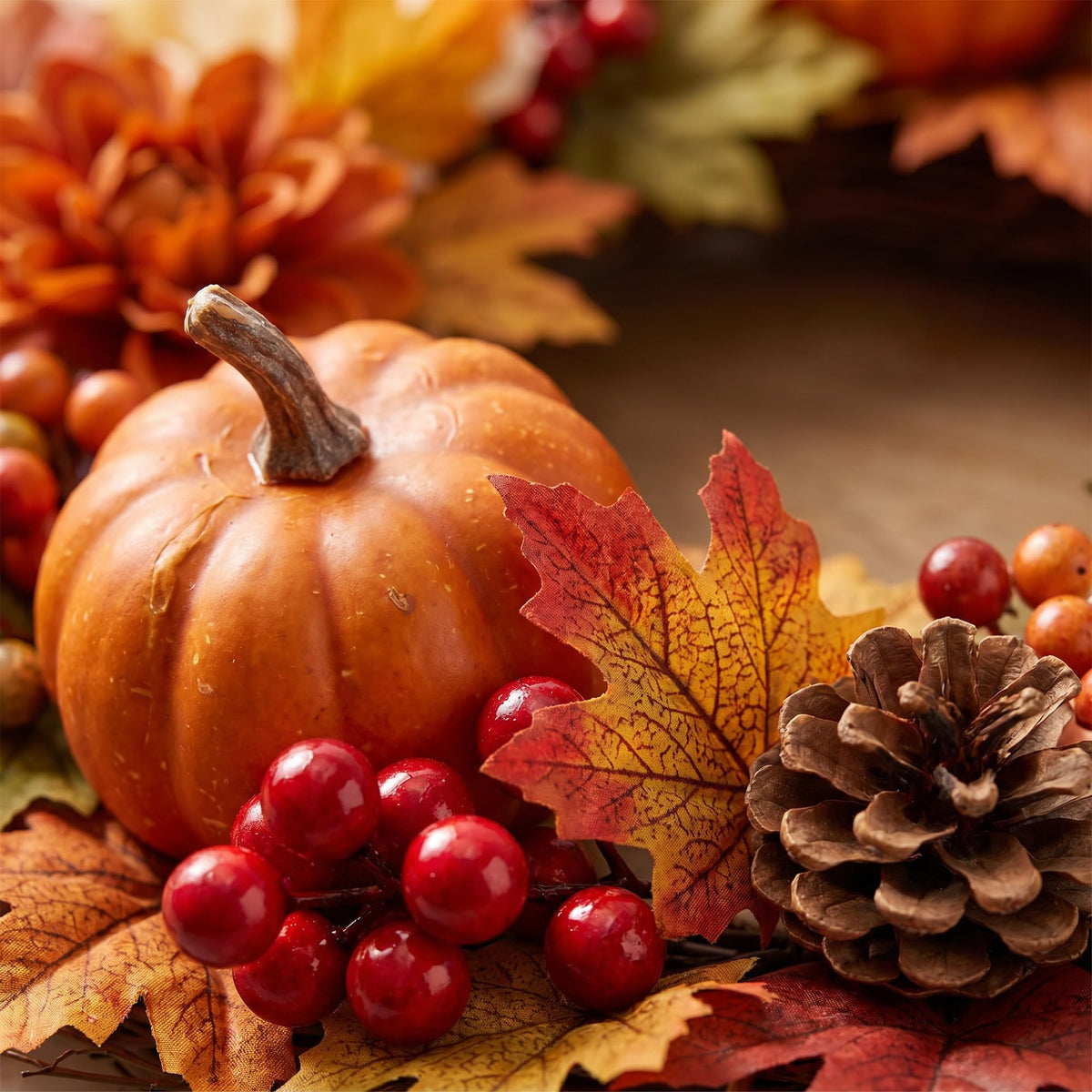 24 Inch Fall Wreaths for Front Door with Welcome Sign.