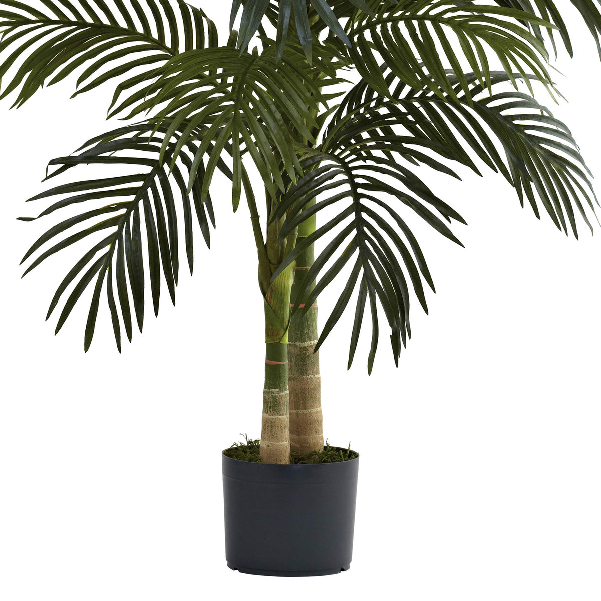 Nearly Natural 4 ft Artificial Golden Cane Palm Tree with Nursery Pot