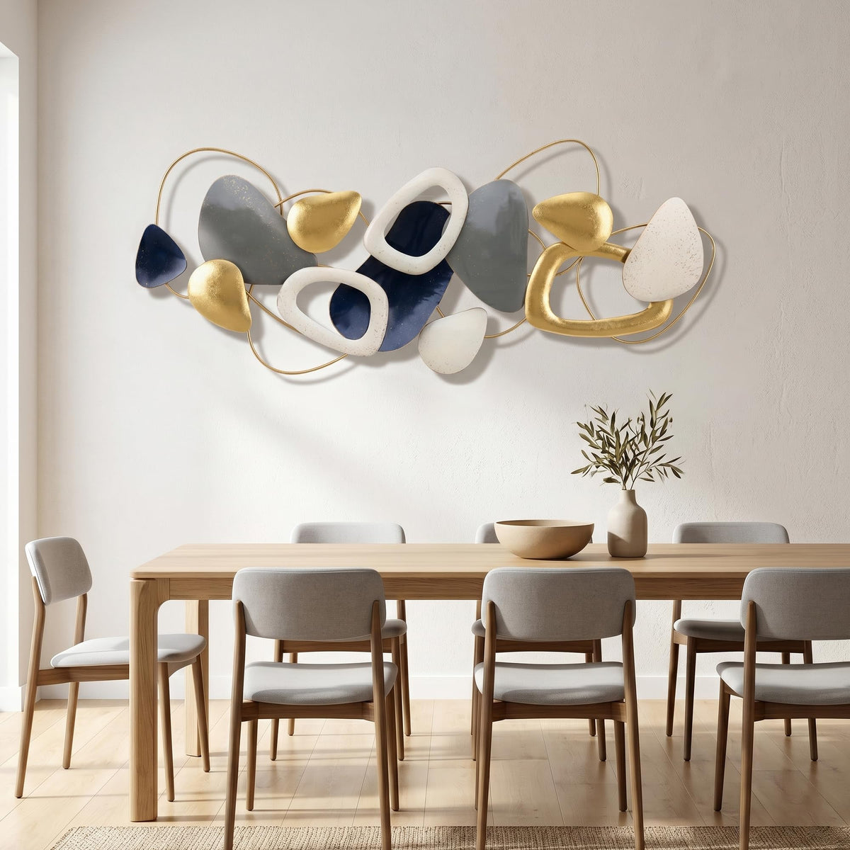 Axioglo 59" Large 3D Metal Wall Decor, Abstract Wall Art for Living Room