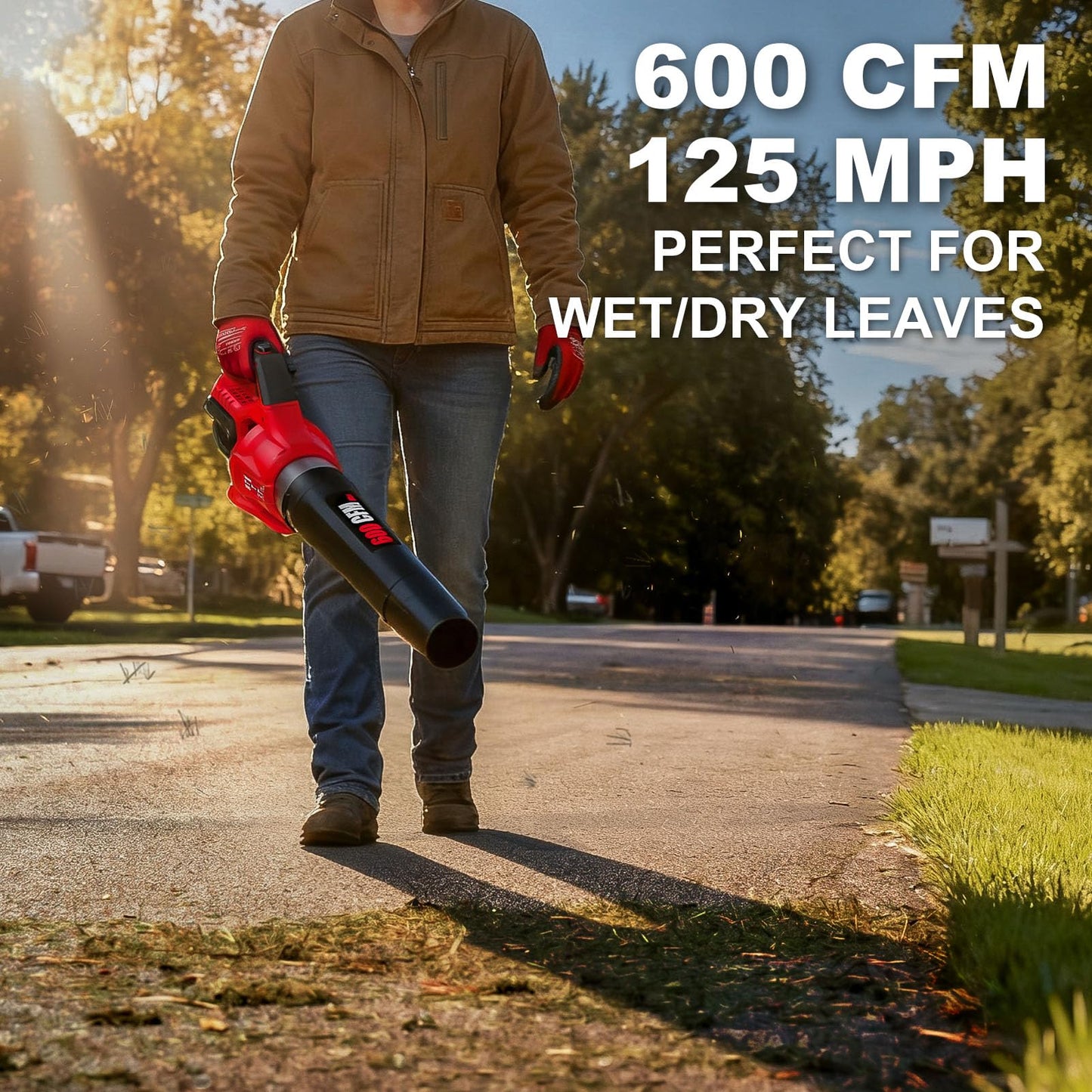Paxwrenx Cordless Leaf Blower Compatible with Milwaukee M18 Battery, 600 CFM 125 MPH Brushless Electric Blower with Speed Lock, Handheld Tool for Lawn Care, Snow & Leaves (Battery Not Included)