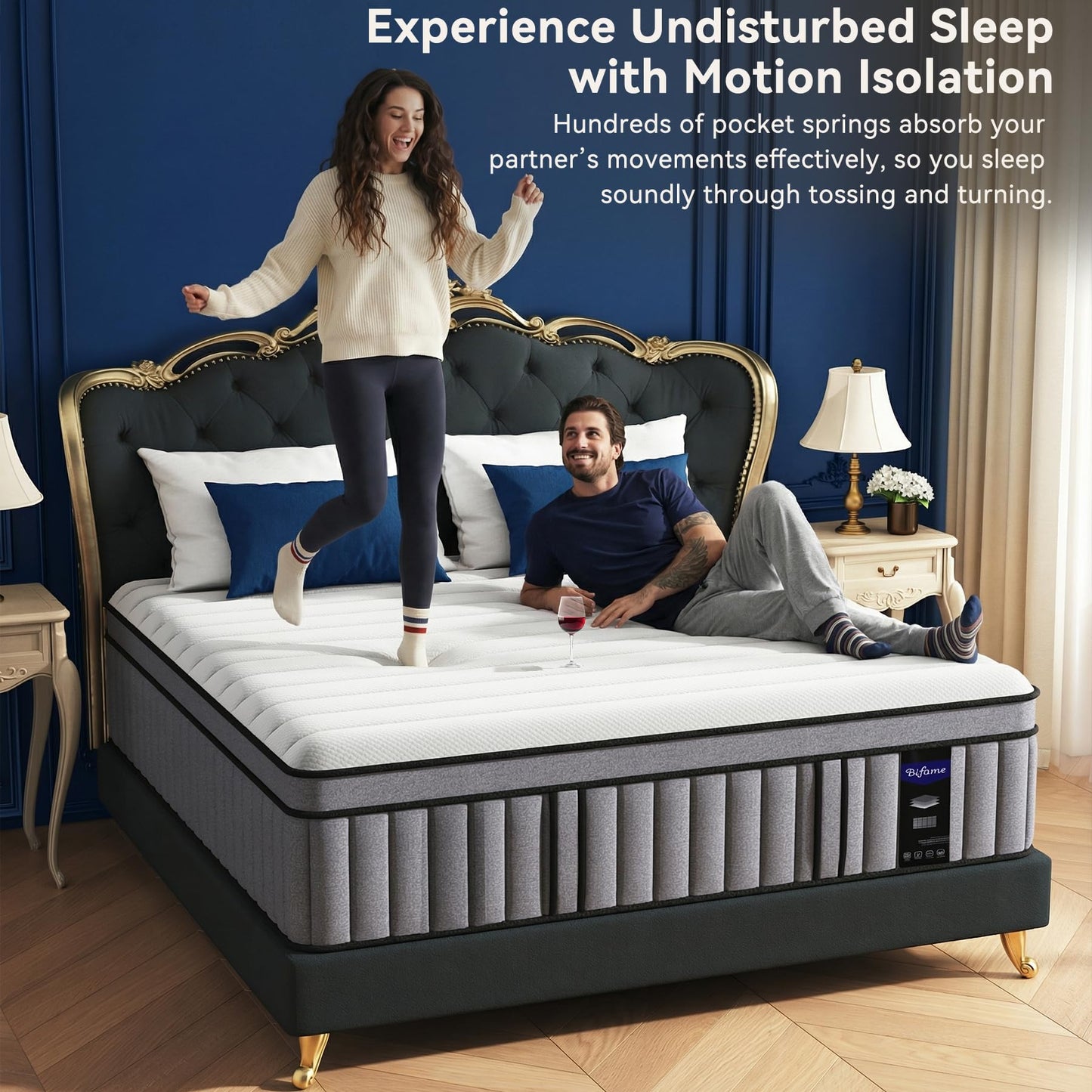 DIFAME California King Mattress, (2026 Upgraded) Hotel-Level Luxury Medium Firm 14 Inch King Hybrid Mattress in a Box, with Cool Gel Memory Foam & Pocket Springs, Extra Edge Support, 365-Night Trial